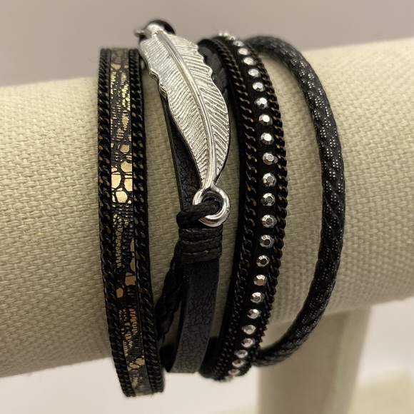 Set of 2 Wrap Leather Bracelets - Picture 7 of 8